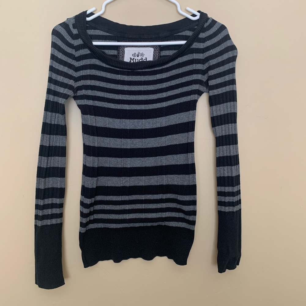 Cute striped black and gray sweater